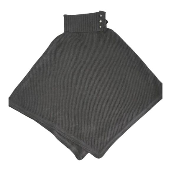 NWT Michael Kors Charcoal Knit Poncho OS - Picture 4 of 8